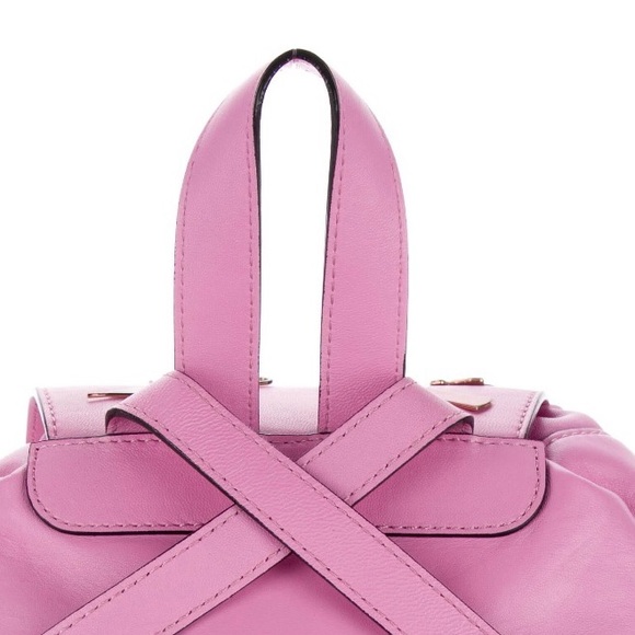 MOSCHINO Couture Pink Rare Find Badges Leather Backpack - Picture 4 of 17